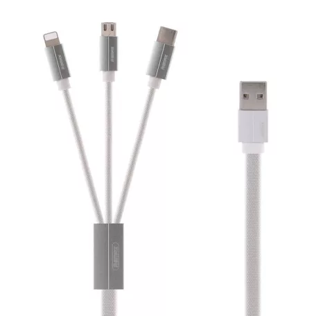 Remax Kerolla 3in1 USB kábel, 1m (fehér)