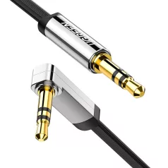   UGREEN AV119 Mini jack 3.5mm AUX könyök kábel, lapos , 1,5m (fekete)