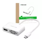 UGREEN MM123 USB-C - HDMI + VGA adapter (fehér)
