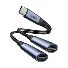   Audio adapter 2-in-1 Joyroom SY-C03 Type-C to Dual Type-C (black)