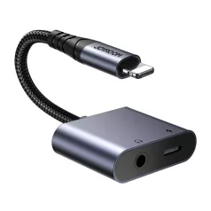   2 az 1-ben audio adapter Joyroom SY-L01 Lightning 3.5mm + Lightning (fekete)