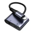 2 az 1-ben audio adapter Joyroom SY-L01 Lightning 3.5mm + Lightning (fekete)