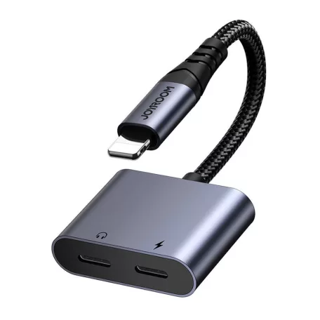 2 az 1-ben audio adapter Joyroom SY-L01 Lightning 3.5mm + Lightning (fekete)