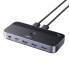 UGREEN CM662 USB 3.0 switch, 2X4 kimenet (fekete)
