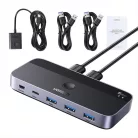 UGREEN CM662 USB 3.0 switch, 2X4 kimenet (fekete)