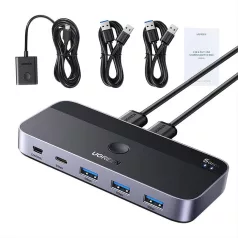 UGREEN CM662 USB 3.0 switch, 2X4 kimenet (fekete)