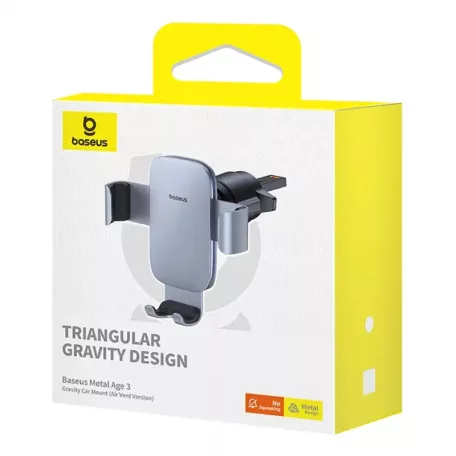 Gravity car mount Baseus Metal Age 3 for ventilation grille (grey)