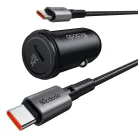 Autótöltő McDodo CC-7493 65W Mini fehér USB-C kábel E-mark chippel 1m 100W (fekete)