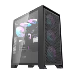   Darkflash DRX70 Mesh számítógépház + 4 RGB ventilátor (fekete)