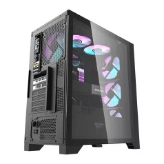   Darkflash DRX70 Mesh számítógépház + 4 RGB ventilátor (fekete)