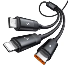   3in1 USB USB-C / Lightning / Micro USB kábel, Mcdodo CA-5790, 3.5A, 1.2m (fekete)