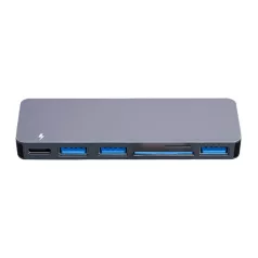   Hub 6w2 RayCue 2x USB-C do Thunderbolt 3 + 3x USB-A 3.0 5Gbps + SD/TF 2.0 (szary)