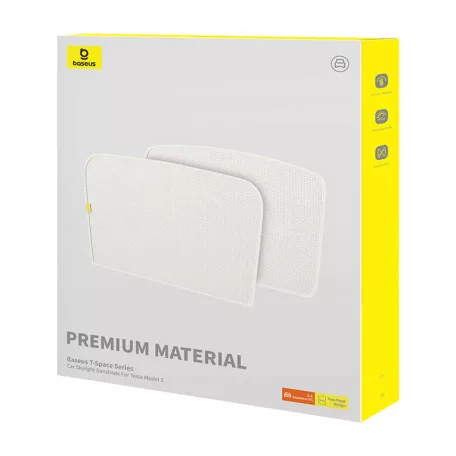 Autós tetőablak napellenző kétrétegű verzió Baseus T-Space a Tesla Model 3 modellhez (fehér)