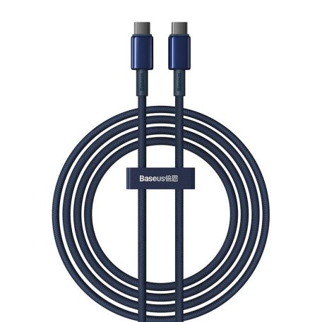 Cable USB-C to USB-C Baseus Tungsten Gold, 100W, 2m (blue)