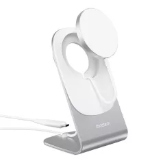   Choetech T518-F+H046 vezeték nélküli töltő állvánnyal, 15W (fehér)
