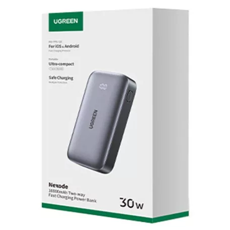UGREEN Nexode PB502 powerbank, 10000mAh, USB + USB-C, 30W PD (fekete)