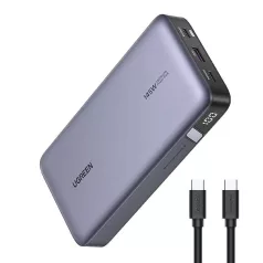   UGREEN PB205 powerbank 25000mAh, USB + 2x USB-C, 145W PD (szürke)