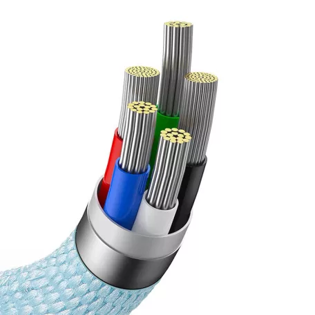 USB-C és iP kábel Baseus Crystal Shine, 20W, 1,2m (kék)