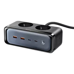   Power strip with 2 outlets 6in1, 2x USB-C, 2x USB-A Mcdodo CH-4610, EU (black)