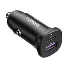 UGREEN EC305 USB-C + USB autós töltő, 30W (fekete)