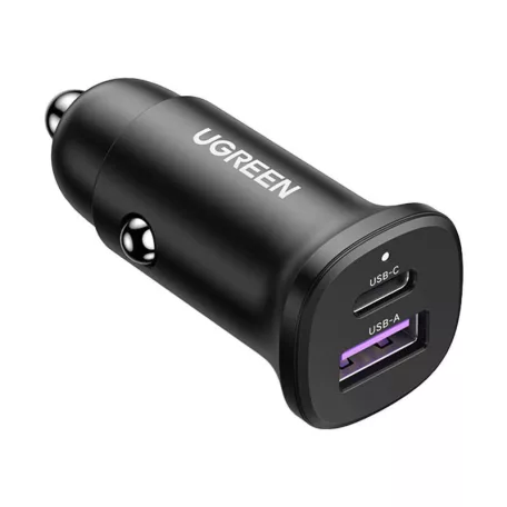 UGREEN EC305 USB-C + USB autós töltő, 30W (fekete)