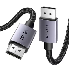   UGREEN DP120 DisplayPort 1.4 kábel, 8K 60Hz, 32,4 Gbps, 2m (fekete)