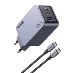   UGREEN Nexode Pro fali töltő, 100W, GaN, USB + 2x USB-C (szürke)