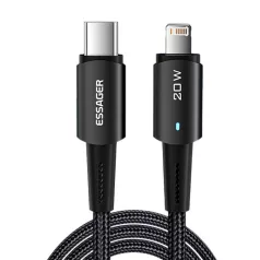 Essager EXCTL-CG01 USB-C-Lightning kábel, 20W, 1m (fekete)