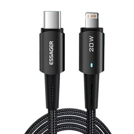 Essager EXCTL-CG01 USB-C-Lightning kábel, 20W, 1m (fekete)