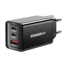 Essager ECTAC-KSB01-Z GaN 2xUSB-C, USB-A fali töltő, 67W (fekete)