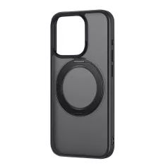   Baseus SkyRing 360° állvánnyal ellátott telefontok Baseus SkyRing 360° iP 15 készülékhez + edzett üveg és tisztítókészlet (fekete)