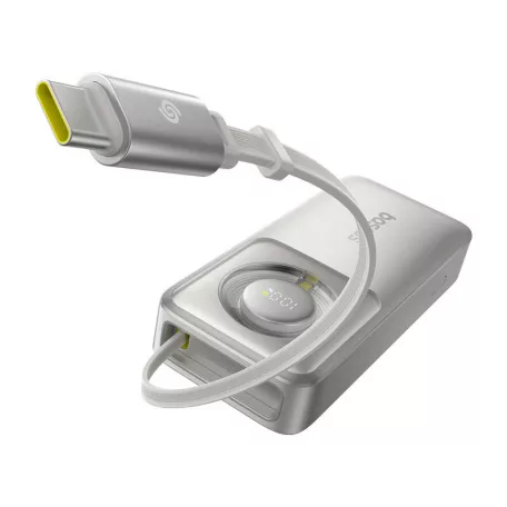 Baseus Free2Pull powerbank kábellel, 10000mAh, 30W (szürke)