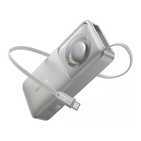 Baseus Free2Pull powerbank kábellel, 10000mAh, 30W (szürke)