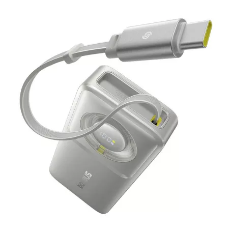 Baseus Free2Pull powerbank kábellel, 10000mAh, 30W (szürke)