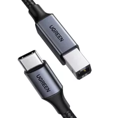   UGREEN US370 USB-C-USB-B 2.0 kábel nyomtatóhoz, 1m (fekete)