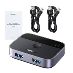   UGREEN CM757 USB 3.0 (2x2) switch, 5 Gbps + 2x USB kábel, 1.5m