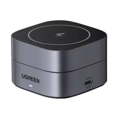   UGREEN W256 2 az 1-ben Qi induktív iPhone/AirPods töltő, 20W + USB-C-USB-C kábel, 1m (fekete)