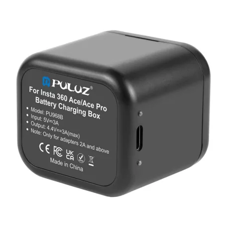 Akkumulátor töltődoboz és memóriakártya tároló PULUZ az Insta360 Ace / Ace Pro / Ace Pro 2 készülékhez