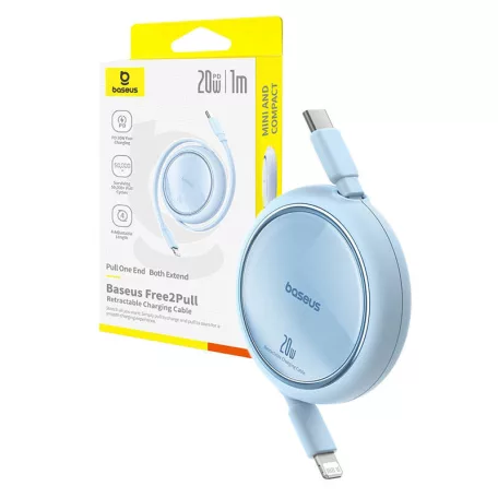 USB kábel Baseus Free2Pull USB-C és iP 20W 1m (kék)