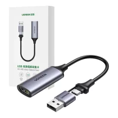   UGREEN CM489 HDMI digitális rögzítő kártya, 4K 60Hz, USB + USB-C