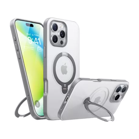 tok Torras Ostand Spin sorozat iPhone 16 Pro (titánium szürke)