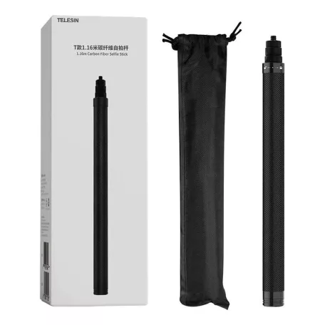Szénszálból készült szelfibot 1,16 m hosszú Telesin for action cameras