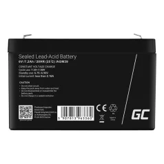   Maintenance-free AGM VRLA Battery Green Cell AGM39 6V 7.2Ah (for alarm system, cash register, toy)
