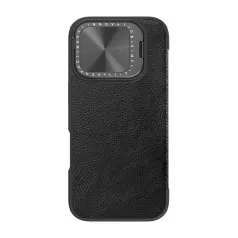 Etui Nillkin Qin Prop Bőr iPhone 16 Pro (czarny)