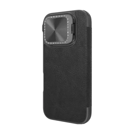Etui Nillkin Qin Prop Bőr iPhone 16 Pro (czarny)