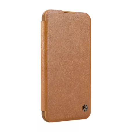 Etui Nillkin Qin Qin Prop Bőr iPhone 16 (brązowy)