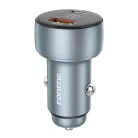 Foneng C18 1xUSB-A, 1xUSB-C 2,4A 48W-os autós töltő (szürke) + USB-C USB-C kábel USB-C-re