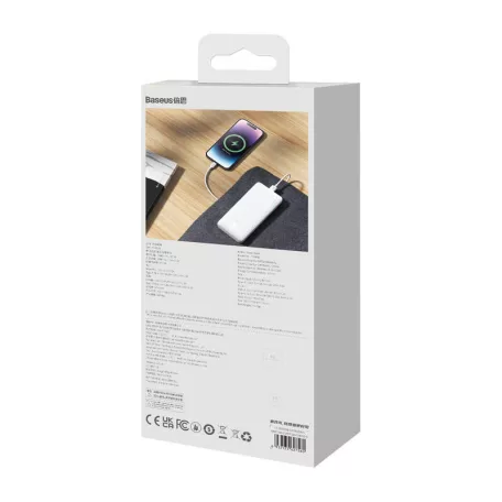 Baseus Airpow powerbank, 10000mAh, 20W (fehér)