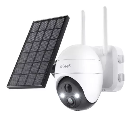 Vezeték nélküli 5MP WiFi biztonsági kamera ieGeek ZS-GX4S fehér napelemmel
