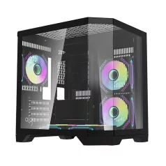  Darkflash FT350 számítógépház + 5 ARGB ventilátor (fekete)